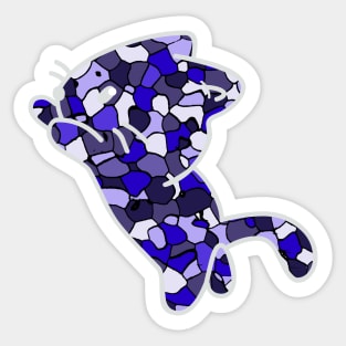 Cat Jewel Art - Stay Pawsitive (blue) Sticker